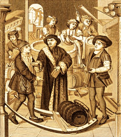 Biskopen av Tournai tar emot tionde av öl i tournai av Unknown artist