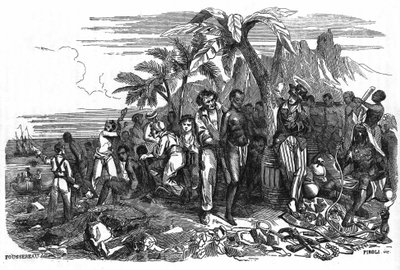 Den svarta handeln. 1800-talsgravyr. av Unknown artist