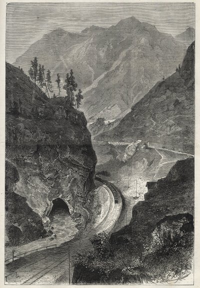 Brennerjärnvägen (Brennero) till Tyrolen (Tirolo - Tirol) - Gravyr 1867 - av Unknown artist