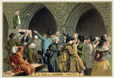 The Club of Jacobins (14/05/1790). 1800-talets kromolitografi. av Unknown artist