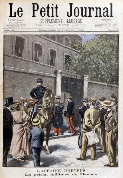 Dreyfus-fallet: militärfängelset i Rennes - i "" Le Petite Journal"" av 1899-07-09 av Unknown artist