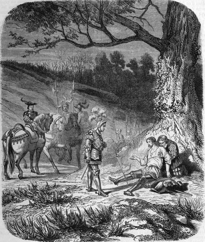 Hertigen av Bourbon och Bayard dör av Unknown artist