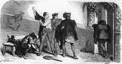 Hertigen av Orleans spelar palmspelet i Halles i Paris. av Unknown artist