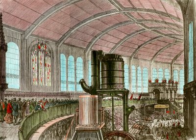 Eiffelmaskingalleriet vid 1867 års universella utställningsgravyr från 1800-talet av Unknown artist