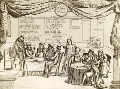 The Game of the Hombre of the Princes of Europe - Hombre, metafor för internationell politik - 1685 - Europa skärs i bitar av okontrollerade suveräner som "spelar" sina territorier som sin egen egendom - Satiren följer Treve of Regensburg, si av Unknown artist