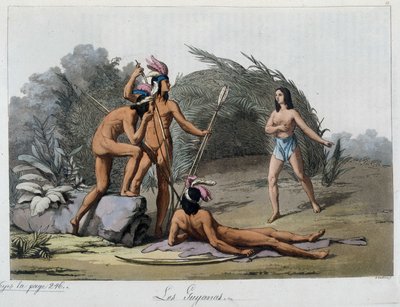 Guijanas, indianer i Paraguay. I ""Den gamla och moderna kostymen"" av Unknown artist