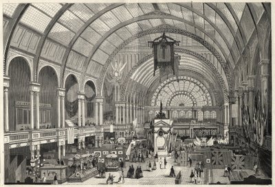 Den internationella utställningen i Amsterdam 1869 - Interiörvy av det internationella utställningspalatset av Unknown artist
