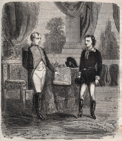 Förhöret av Friedrich Stabs efter hans misslyckade försök att mörda Napoleon I - Friedrich (Frederic) Staps förhör av Napoleon, en ung tysk som försökte mörda Napoleon den 12 oktober av Unknown artist