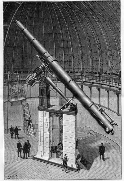 Nice-observatoriet - observatoriets stora ekvatorial - gravering i "Nature" från 1892. av Unknown artist