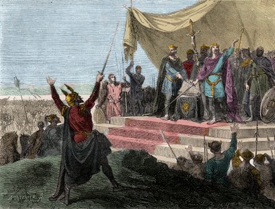 Ederna i Strasbourg mellan Ludvig tysken av Unknown