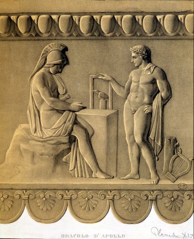Apollons oraklet - faksimil av en grekisk basrelief av Unknown artist