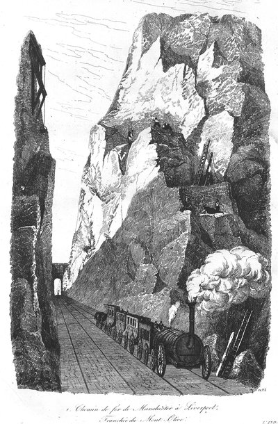 Järnvägen från Liverpool till Manchester: Trench of Mount Olive av Unknown artist