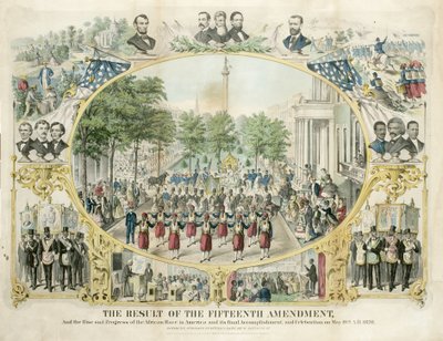 Resultatet av det femtonde tillägget, och uppkomsten och framstegen för den afrikanska rasen i Amerika och dess slutgiltiga prestation, och firandet den 19 maj av Unknown artist