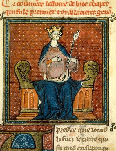 The Rite of Hugues Capet (941-996) 988 Miniatyr från ett manuskript från 1200- eller 1300-talet. Paris, B.N. av Unknown artist