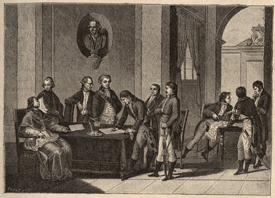 Tolentinofördraget eller Tolentinofreden är ett fredsavtal som undertecknades den 19 februari 1797 i Tolentino, Italien, mellan Frankrike och de påvliga staterna. (Mellan general Bonaparte och påven Pius (Pio eller Pius) VI (1717-1799). Påven avsäger sig s av Unknown artist