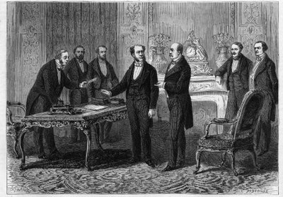 Viscounten av Gontaut Biron (Gontaut-Biron), fransk ambassadör i Berlin och prinsen av Bismarck (Otto Von Bismarck av Unknown artist