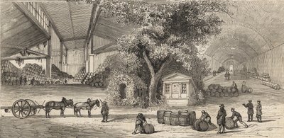 The Wines Warehouse i Paris 1861 - Grottor - av Unknown artist