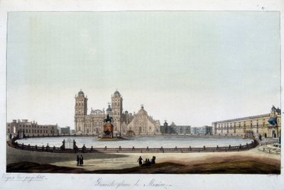 Zocalo: Det stora torget i Mexico City. I ""Den gamla och moderna kostymen"" av Unknown artist