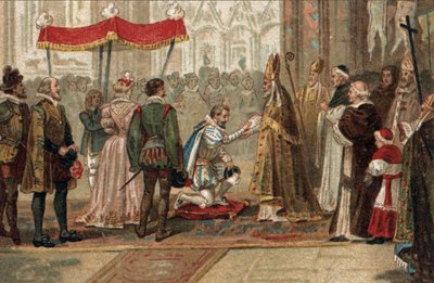 Avvärjandet av Henrik IV, kung av Frankrike vid Saint Denis den 25 juli av Unknown artist