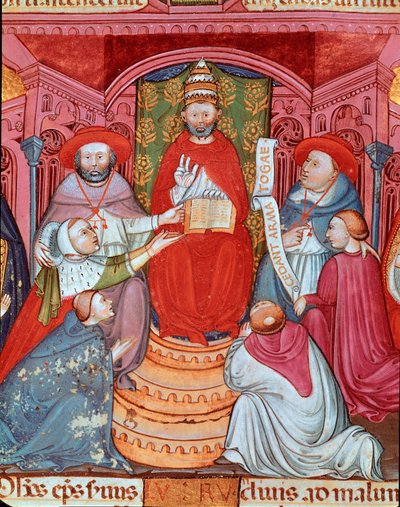 Motpåven Clement VII (Robert de Geneve) (1342-1394) proklamerar sina lagar” av Unknown artist