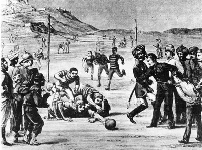 Indiens armé spelar fotboll av Unknown artist