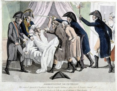 Gripandet av Pichegru - gravyr av Unknown artist