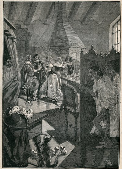 Glaskonsten: glasmakarna. Gravyr från 1885 i "" Les arts et metiers illustres"" av Adolphe BITARD. av Unknown artist