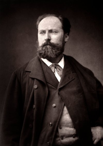 Konstnären Henri-Paul Motto fotograferad i samband med Parissalongen 1881 av Unknown