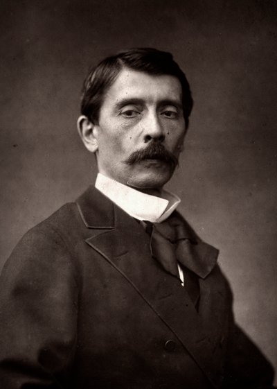 Konstnären Pierre-Auguste Brunet-Hoard fotograferad i samband med Parissalongen 1881 av Unknown