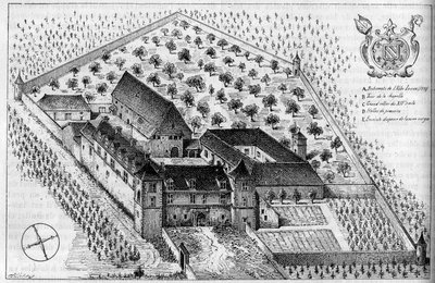 Byggnaderna i Clos de Vougeot (Cote d