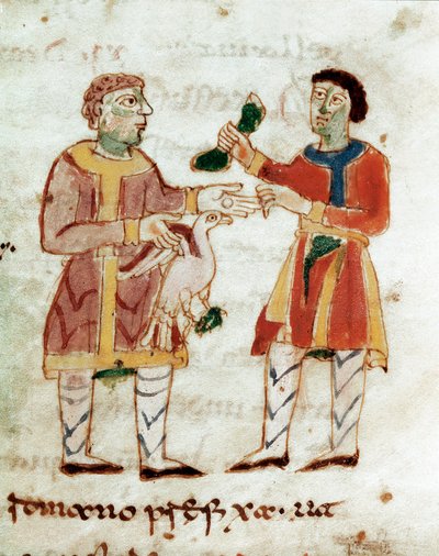 Kycklingförsäljaren (miniatyr, 900-talet) av Unknown artist