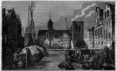 Staden Gent i Belgien på 1800-talet. av Unknown artist