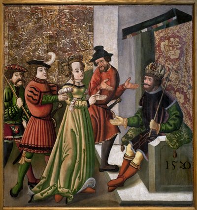 Samtalet (disputatio) mellan den heliga Katarina och filosoferna. Citat från St. Catherine. Anonym målning av Unknown artist