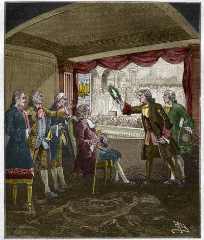 Kröningen av Voltaire (Francois-Marie Arouet av Unknown artist