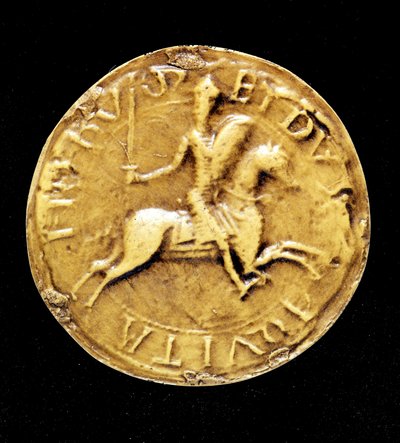 Ludvig VII:s (1120 - 1180) motförsegling av Frankrike, representerande honom till häst. av Unknown artist