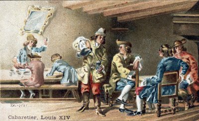 Cabaretierhantverket i början av 1700-talet. av Unknown artist