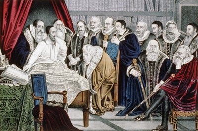 Calvins död (1509 - 1564) den 24/05/1564. av Unknown artist