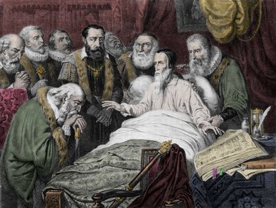 Jean Calvins död (1509 - 1564). av Unknown artist