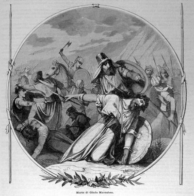 Judas Macchabee (Maccabee eller Macabee) död under mackabeernas uppror mot seleukiderna 160 f.Kr. Gravyr av 1800-talet. av Unknown artist