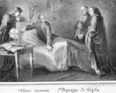 Döden av Saint Ignatius av Loyola (1491 - 1556), grundare av Jesu Society. av Unknown artist