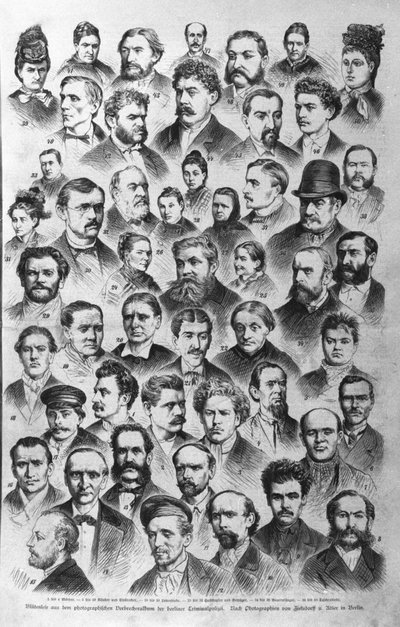 De olika typerna av brottslingar enligt Berlinpolisens arkiv. 1882 av Unknown artist