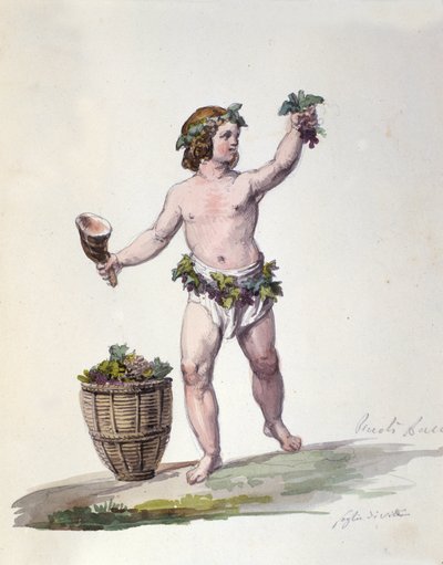 Den gudomliga Bacchus-gravyren från "" Mythological Dictionary "" av Unknown artist