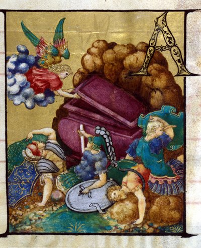 Den tomma graven. Miniatyr i en 1400-talskör, Church of the Crowned Virgin of Lodi. av Unknown artist