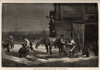 Den ferrant marechal, i förorten till Moskva. Ritning av Henriet, för att illustrera hans resa till de ryska baltiska provinserna 1851-54. Gravyr i "" Le tour du monde", redigerad av Edouard Charton av Unknown artist