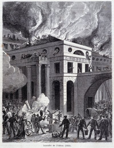 Odeons eld (1820) - gravyr, sent 1800-tal av Unknown artist