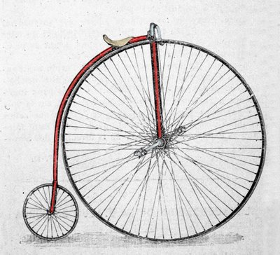 Den stora cykeln, eller grand bi (grand-bi), uppfanns mellan 1865 och 1870. av Unknown artist