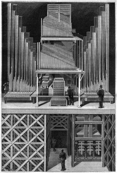Crystal Palaces stora orgel i London. av Unknown artist