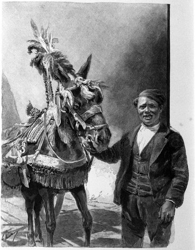 Åsnans sele från de sicilianska tankarna under traditionella firanden. Gravyr av 1800-talet av Unknown artist
