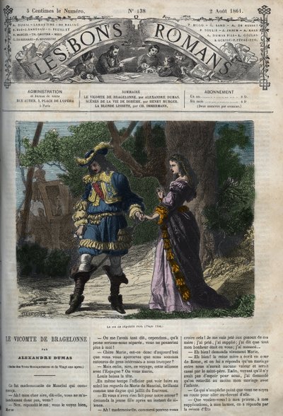 Den sista intervjun av Marie Mancini (1639-1715) med Ludvig XIV (1638-1715) före hans avresa från hovet till Brouage den 22 juni 1659, exilen organiserad av kardinal Mazarin för att hålla honom borta från kungen - Illustrationen hämtar från “Viscount of Br av Unknown artist