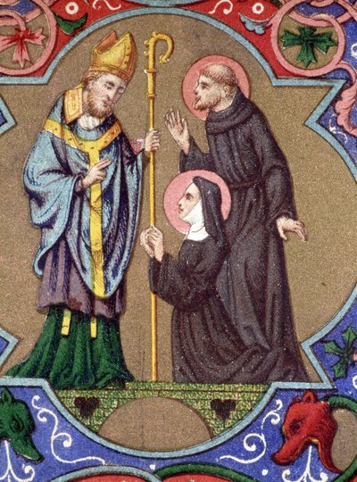 Den helige Franciskus av Assisis liv. tidigt 1900-tal (chromo) av Unknown Artist